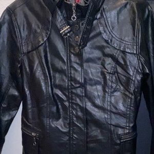 Womens Black Faux Leather Jacket